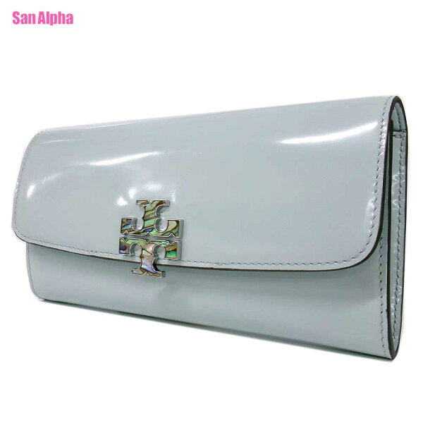 トリーバーチ 長財布 TORY BURCH BRITTEN ブリテン レザー エンベローブ ウォレット 181945 0126 401 LIGHT SEA (スモークライトブルー系) アウトレット レディース 送料無料