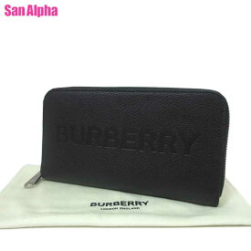 バーバリー 財布 長財布 BURBERRY エンボス ロゴ ラウンドファスナー ジップ ウォレット 8052885 BLACK (ブラック) アウトレット メンズ 送料無料