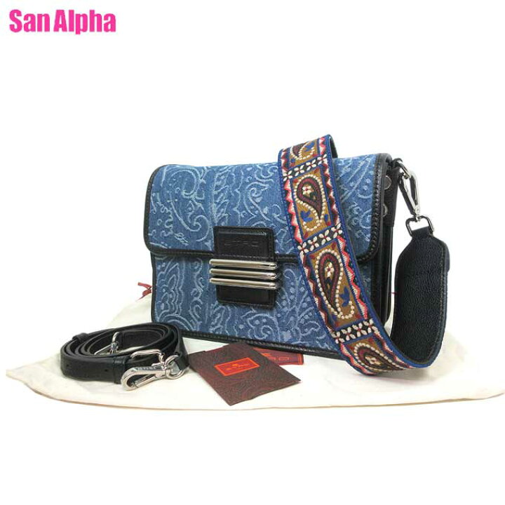楽天市場】エトロ ショルダーバッグ ETRO コットン レザー ペイズリー 