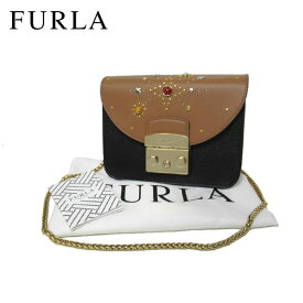 【1000円OFF 5/27 01:59迄】●セットアイテム！！● フルラ ブティック FURLA ショルダーバッグ 806987+1008582 レザー×スタッズ ”ボディー/取り外し可能フラップ”セット ミニ ポシェット / ショルダー ブラック×ブラウン系 レディース