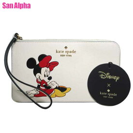 ケイトスペード ポーチ 財布 kate spade × Disney ミニー ミディアム L字ジップ リスレット KG659 960 (パーチメント) アウトレット レディース 送料無料