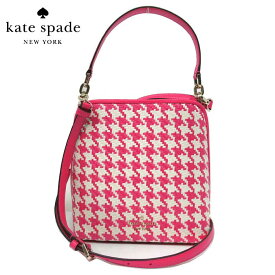 【10%OFF 6/2 09:59迄】ケイトスペード ショルダーバッグ kate spade ダーシー スモールバケット ストロー 千鳥柄 2WAY 斜めがけ K8132 650(ピンク系マルチ) アウトレット 送料無料