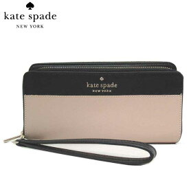 【10%OFF 4/21 09:59迄】ケイトスペード 財布 長財布 kate spade ステイシー カラーブロック サフィアーノ ラージ キャリー リストレット K5786 960(ベージュ系×ブラック) アウトレット レディース 送料無料