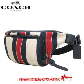 【1000円OFF 6/11 01:59迄】コーチ ショルダーバッグ ウエストポーチ COACH トンプソン ジャカード シグネチャー ウィズ ストライプ ベルトバッグ ボディーバッグ C9966 QBUCT(ミッドナイト×レッドマルチ) アウトレット メンズ 送料無料