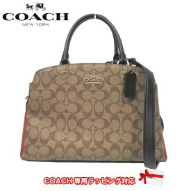 【1000円OFF 6/11 01:59迄】コーチ バッグ ハンドバッグ COACH シグネチャー カラーブロック リリー 2WAY キャリーオール 斜めがけ PVC×レザー 91016 IME7V(カーキマルチ) アウトレット レディース 送料無料