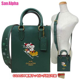 【10%OFFクーポン】コーチ バッグ ショルダーバッグ COACH X DISNEY MINI TOTE レザー ミッキー ミニー ソリモチーフ ノース/サウス 2WAY 斜め掛け コラボ商品 CN021 B4CZS(ダークパインマルチ)コラボ商品 アウトレット レディース 送料無料