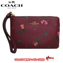 コーチ ポーチ リストレット スタッズ ボルドー ワインレッド COACH 
