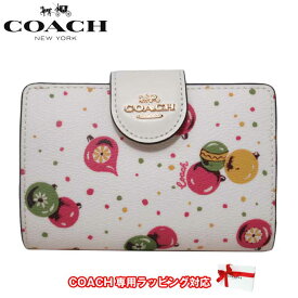 【1000円OFF 5/27 01:59迄】コーチ 財布 レディース COACH C7413 IMCAH PVC オーナメント プリント ミディアム コーナー ジップ ウォレット 二つ折り アウトレット 送料無料