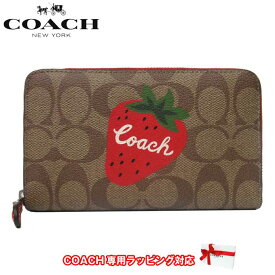 【1000円OFF 4/27 09:59迄】コーチ 財布 二つ折り財布 COACH PVC シグネチャー ワイルド ストロベリー ミディアム ID ジップ ウォレット CH529 SVRVB(カーキ×レッド系)アウトレット レディース 送料無料