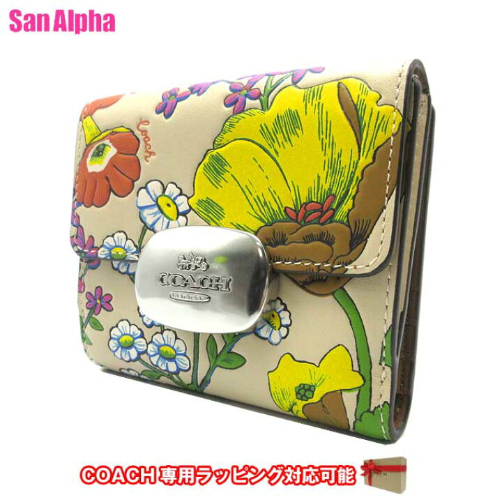 楽天市場】コーチ 財布 二つ折り財布 COACH フローラル プリント 