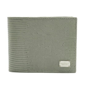 ドルチェ＆ガッバーナ アウトレット DOLCE&GABBANA 財布 BP0457-B5373-80720 クロコ調 型押しレザー ロゴプレート 二つ折り財布(小銭入れ有り) グレー系【メンズ】【二つ折り】【RCP】 送料無料