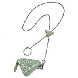 【1000円OFF 12/15 23:59迄】プラダ ポーチ PRADA ラインストーン 三角プレート ロゴ トライアングル ミニ ポーチ 小物入れ チェーンネックストラップ付 1TT147 CRYSTAL アウトレット レディース 送料無料