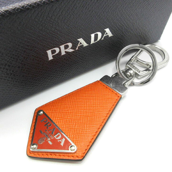 楽天市場】プラダ キーホルダー PRADA サフィアーノレザー 三角 