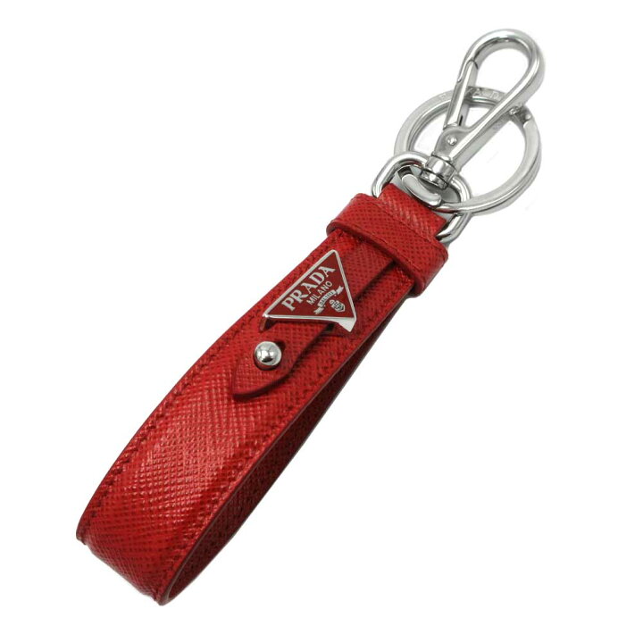 楽天市場】プラダ キーリング PRADA サフィアーノレザー 三角プレート  