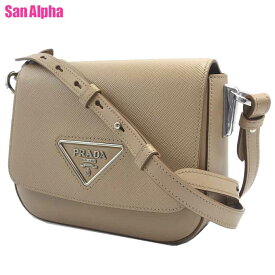 【1000円OFF 12/15 23:59迄】プラダ バッグ ショルダーバッグ PRADA PATTINA サフィアーノ トライアングル ロゴ ショルダー 斜め掛け 1BD249 SAFFIANO CUIR+C CAMMEO (ベージュ系) アウトレット レディース 送料無料