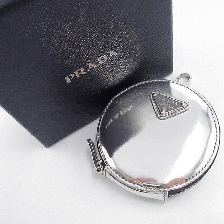 楽天市場】プラダ ポーチ PRADA 三角プレートロゴ フック付きコイン 