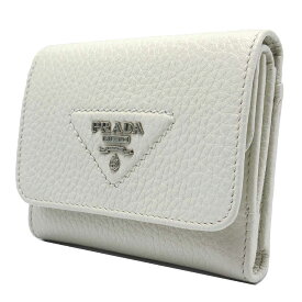 【1000円OFF 12/15 23:59迄】プラダ 財布 三つ折り財布 (小銭入れあり) PRADA PORTAF.PICCOLO PATT. レザー トライアングル キルティング メタルロゴ スモール ウォレット 1MH043 VIT.DAINO アウトレット レディース 送料無料