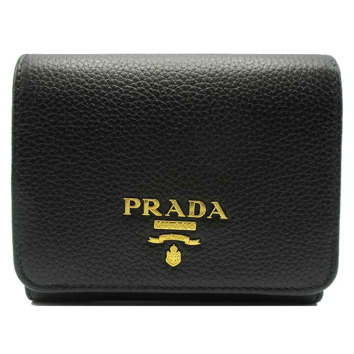 楽天市場】【訳あり】プラダ 財布 三つ折り財布 PRADA ペブルドレザー 