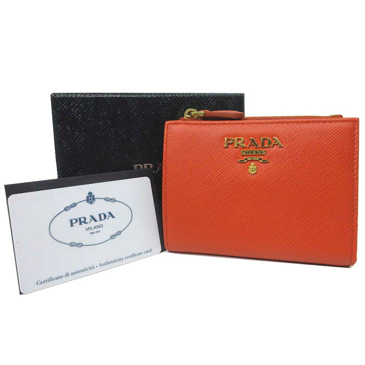 楽天市場】プラダ 財布 二つ折り財布 PRADA サフィアーノ ロゴ  