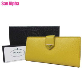 【1000円OFF 4/27 09:59迄】プラダ 財布 長財布 PRADA サフィアーノ タブ ロゴ ロング ウォレット 二つ折り長財布 1MV025 SAFFIANO TAB SOLE(イエロー系) アウトレット レディース 送料無料