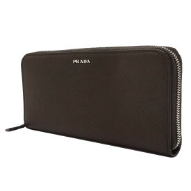 【1000円OFF 12/15 23:59迄】プラダ 財布 長財布 PRADA PORTAF.GRANDE LAMPO サフィアーノ レザー メタルロゴ ラウンドジップ ロングウォレット 2ML317 SAFFIANO アウトレット メンズ 送料無料