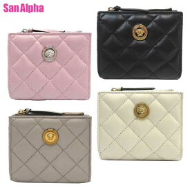 ヴェルサーチェ 財布 二つ折り財布(小銭入れあり) VERSACE La Medusa キルティングレザー スモールウォレット 1005564 アウトレット レディース 送料無料