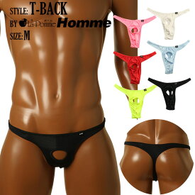 ラポームオム 日本製 セクシービキニ 下着 ショーツT2S生地 フロントオープン 開放感 快適性 Tバックビキニ 薄くてサラサラとしたさわり心地が快適 丸くオープンになったフロントデザイン メンズ 男性用ビキニ アンダーウェア パンツ