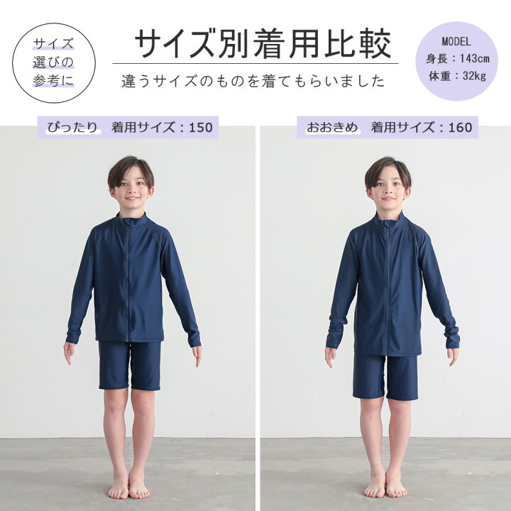 楽天市場 ラッシュガード キッズ スクール水着 メール便送料無料 スクール ジップアップ 紫外線対策 男女兼用 男の子 女の子 長袖 前あき ファスナー 無地 学校 小学生 ネイビー 紺 Upf50 Uvカット Spf50 1 130 140 150 160 170 大きいサイズ Laqua