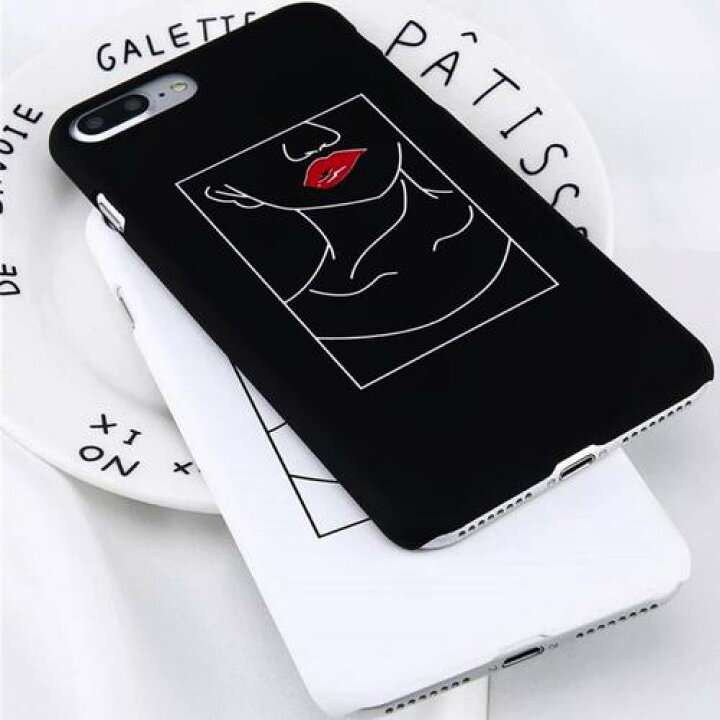 楽天市場 メール便 送料無料 Iphoneケース おしゃれ 唇 くちびる リップ 女の子 ルージュ モノトーン モノクロ 大人 かわいい 可愛い シンプル 黒 白 赤 韓国 セクシー キス Iphone8ケース Iphonese2ケース Iphone8plus Iphonexs Iphone6s La Robe Noire