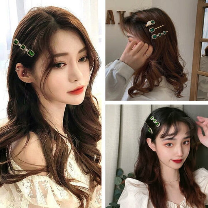 楽天市場 メール便 送料無料 レディース ヘアピン へあぴん ビジュー キラキラ 5点 セット ヘアピンセット 髪留め 髪どめ 髪飾り ヘアアクセサリー おしゃれ かわいい 可愛い 結婚式 アレンジ 髪 飾り パール 前髪 プレゼント ピンク パープル 緑 グリーン La Robe
