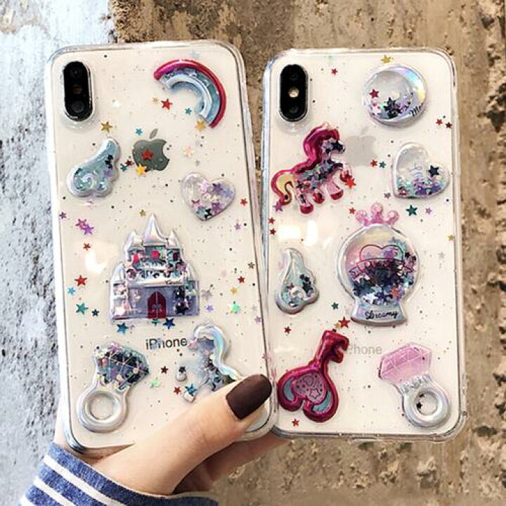 楽天市場 メール便 送料無料 Iphoneケース ゆめかわ 夢 ゆめかわいい ユメカワ クリア 透明 メルヘン ソフト 可愛い かわいい カワイイ 韓国 おとぎ話 ユニコーン カラフル ラメ あいふぉん Iphone8ケース Iphone7 Plus Iphonexs Max Iphonexrケース La Robe Noire