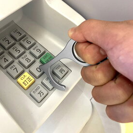 アルミノータッチハンドル(シルバー)(7054)つり革 エレベーター 押しボタン 感染対策 接触防止 銀色 キーホルダー チャーム 引っ掛け 非接触【日本製】【メール便対応】