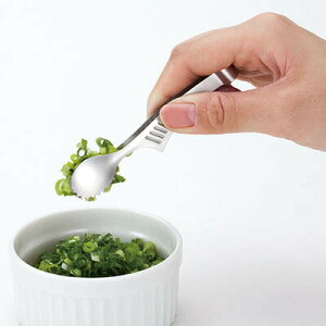 18-0クレーバーレボヤクミトング(00104606)ステンレス 配膳 薬味 取り分け 盛り付け 自立 衛生的 小ネギ 生肉 クレバー 小さ目 ミニ【日本製】