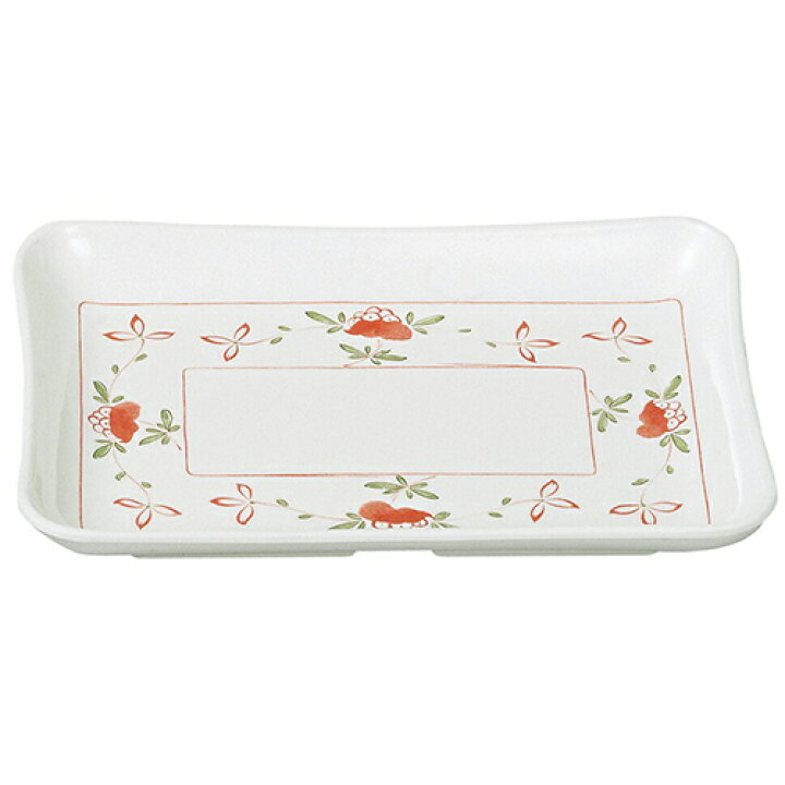 楽天市場】メラミン和食器 赤絵 角皿 (大) 切立 (AK-29) 20×14cm 角皿 