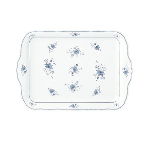メラミン洋皿 ビューティーフラワー 角皿 12インチ (BF-21) 角皿 スクエア 洋食器 盛り皿 洋風 ホワイト レリーフ 花柄 フラワー ボタニカル ホワイト×ブルー 軽い 器 業務用 メラミン食器 サー