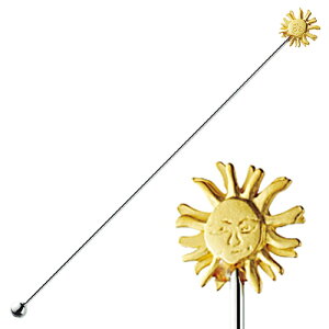 ラバーキャスト ゴールド・太陽 マドラー(003600)ステンレス カトラリー 洋食器 卓上 エスニック チャーム サン 神聖 ラー 海 かき混ぜ 晩酌 サワー チューハイ 金めっき イケメン 男前 強面【