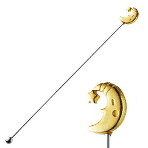 ラバーキャスト ゴールド・月 マドラー(003631)ステンレス カトラリー 洋食器 卓上 エスニック チャーム ムーン 神聖 MOON 三日月 金めっき かき混ぜ 晩酌 サワー チューハイ 金めっき【日本製