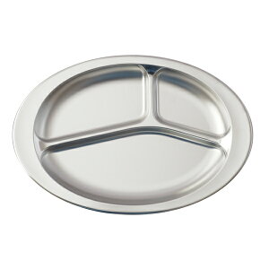 ランチプレート オーバル(410323)30×20cm 18-8ステンレス鋼 楕円型 皿 カレー皿 プレート テーブルウェア アウトドア キャンプ 野外 食洗器対応【日本製】