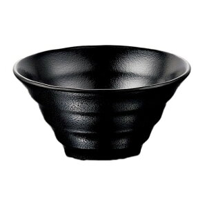 たくみ庵 切立麺鉢 黒(A89B)19cm 1.2L 中華 麺 盛りつけ ラーメン うどん そば 本格的 軽い 器 業務用 ブラック モノトーン エンテック【日本製】