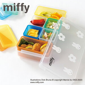 ミッフィー キューブストッカー 6pc (DB-109) 100ml 200ml Miffy うさこちゃん キャラクター グッズ キッチン 樹脂製 保存容器 スクエア カラフル 半透明 電子レンジ対応 小分け ミニ 小物入れ 雑貨