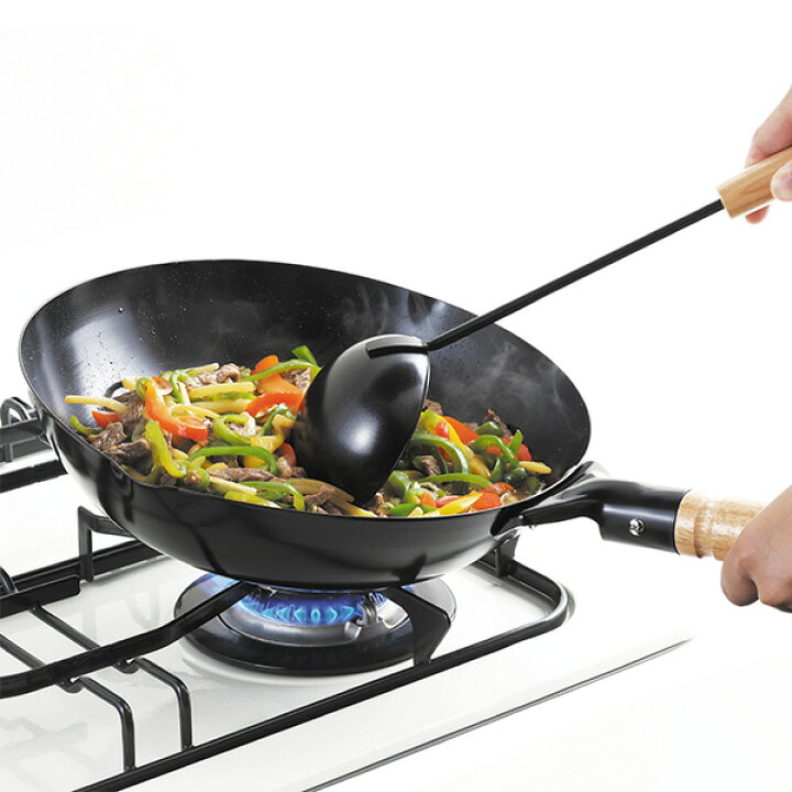 楽天市場】ファンシア 鉄製木柄 北京鍋28cm お玉付 (FAN-28P) 鉄の力  