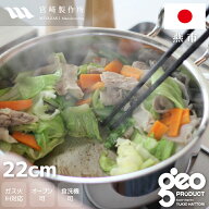 【正規品 正規代理店】ジオ プロダクト 浅型両手鍋22cm (GEO-22S) 2.5L 浅鍋 お手入れのしやすい オール…