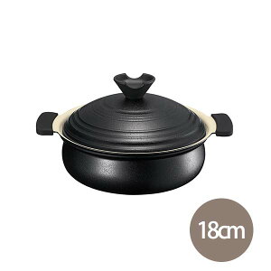 軽楽御膳(かるらごぜん) IH対応 セラミックコーティング卓上鍋 18cm (KG-04) 1〜2人用 アルミ ステンレス 鍋料理 和モダン たっぷり シリコンカバー付き 焦げつきにくい 内面コーティング セラミ