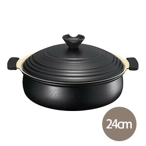 軽楽御膳(かるらごぜん) IH対応 セラミックコーティング卓上鍋 24cm (KG-05) 3〜4人用 アルミ ステンレス 鍋料理 和モダン たっぷり シリコンカバー付き 焦げつきにくい 内面コーティング セラミ