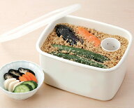 ホーロー 漬物容器 ぬか漬け 容器 冷蔵庫用 3.2L、ぬか床(500g)付き【つけもの ぬかづけ 容器 ぬか ぬか…