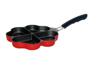 杉山金属 しあわせを呼ぶ四つ葉のフライパン レッド(KS-2807) 赤 四葉 クローバー ハート かわいい お手入れ簡単 日本製