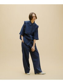 【SALE／50%OFF】denim wide pants LAATO ラート パンツ ジーンズ・デニムパンツ ネイビー ブルー【RBA_E】【送料無料】[Rakuten Fashion]