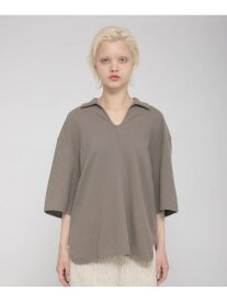 【SALE／55%OFF】open collared tee LAATO ラート トップス カットソー・Tシャツ ホワイト カーキグリーン【RBA_E】【送料無料】[Rakuten Fashion]