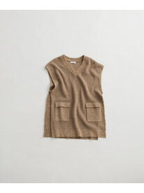 【SALE／60%OFF】pocketed knit vest LAATO ラート トップス ニット ベージュ【RBA_E】【送料無料】[Rakuten Fashion]