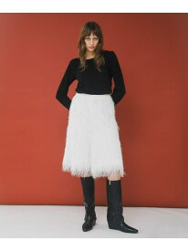 fringe culottes LAATO ラート パンツ その他のパンツ ブラック ホワイト【送料無料】[Rakuten Fashion]